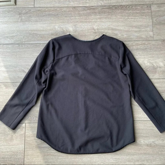 Club Monaco V Neck Satin  Trim Blouse - Picture 14 of 16